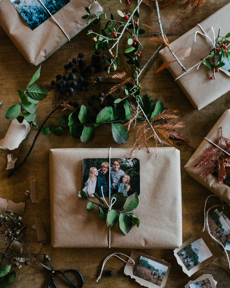 Holiday Gift Wrap with Nature + Photos